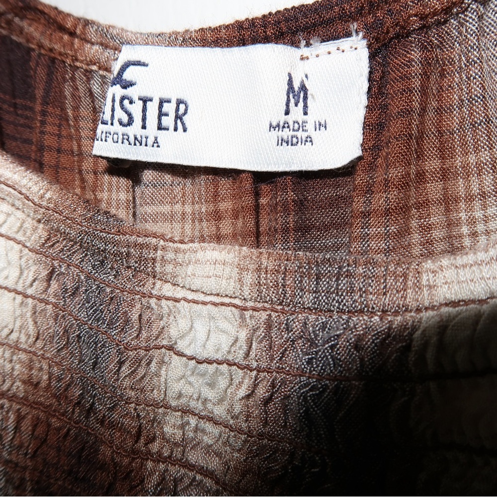 Hollister Brown Plaid Blouse - Picture 2 of 3